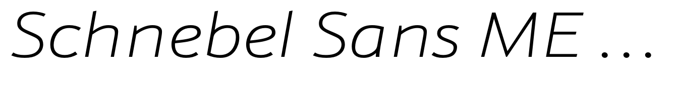 Schnebel Sans ME Extended Thin Italic